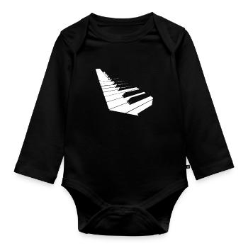 piano - Body Bébé bio manches longues - noir - Devant