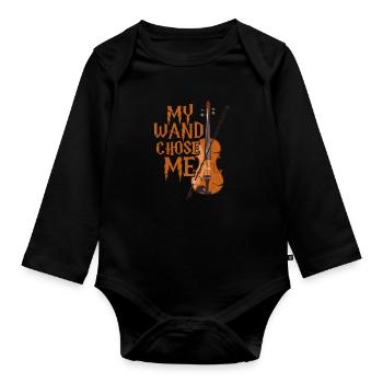 Violin violin orchestra violinist gift - Organic Longsleeve Baby Bodysuit - black - Front