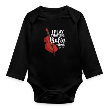 Kontrabass - Baby Bio-Langarm-Body - Schwarz - Vorne