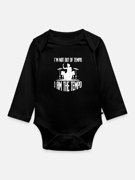 Drummer - Baby Bio-Langarm-Body - Schwarz