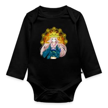 Anime Princess Magical Celestial Manga Girl - Organic Longsleeve Baby Bodysuit - black - Front