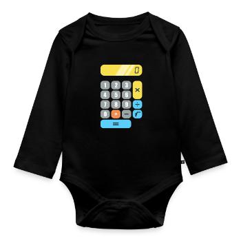 Mathe - Baby Bio-Langarm-Body - Schwarz - Vorne