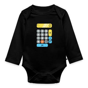Math calculator Mathematics Mathematician - Organic Longsleeve Baby Bodysuit - black - Front