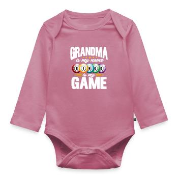 Bingo granny - Organic Longsleeve Baby Bodysuit - mauve - Front