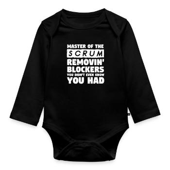 Scrum Master Removing Blockers - Organic Longsleeve Baby Bodysuit - black - Front