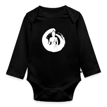 Bouddha Zen - Body Bébé bio manches longues - noir - Devant