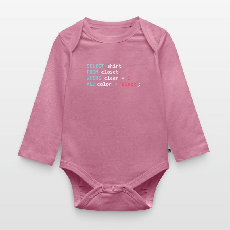 Programmeur Datanbank Funny SQL Query Body Bébé bio manches longues