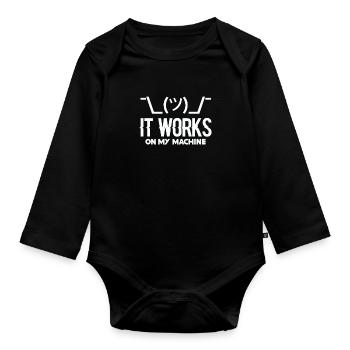 Programmierer Programmieren Coder Code Geschenk - Baby Bio-Langarm-Body - Schwarz - Vorne