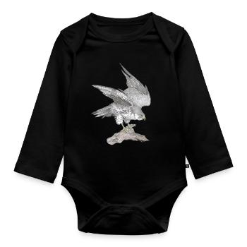 Wanderfalke - Baby Bio-Langarm-Body - Schwarz - Vorne
