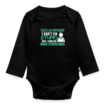 Technischer Support - Baby Bio-Langarm-Body - Schwarz - Vorne