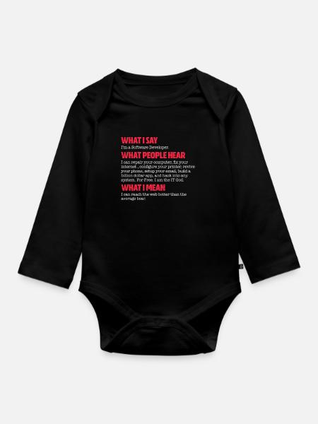 Software Entwickler - Baby Bio-Langarm-Body - Schwarz