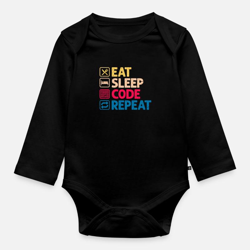 Programmierer - Baby Bio-Langarm-Body - Schwarz