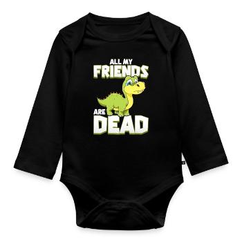 Tous mes amis sont morts - Body Bébé bio manches longues - noir - Devant