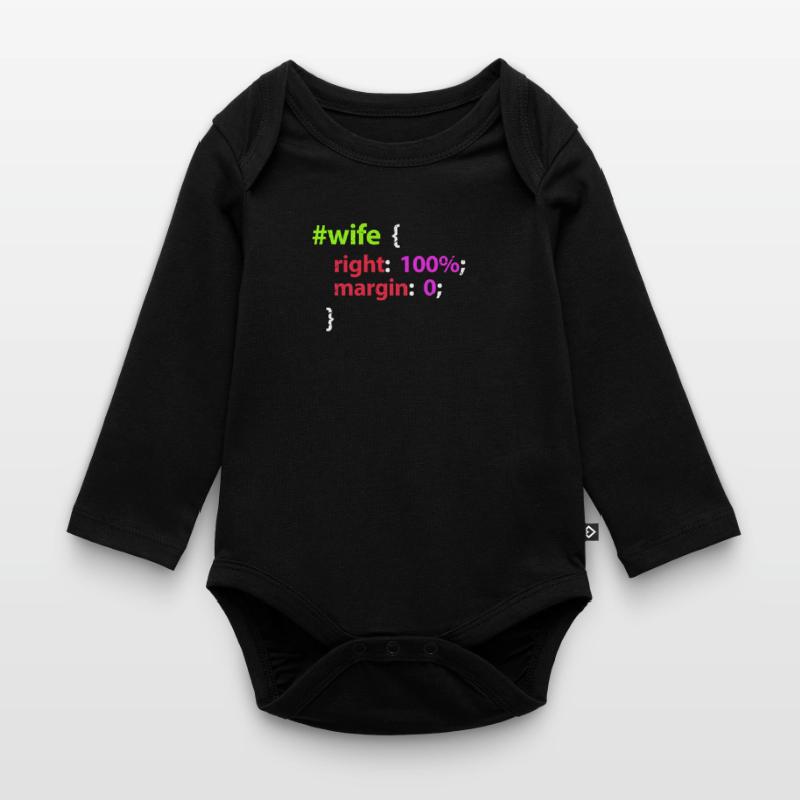 Programmer wife husband code computer science Organic Longsleeve Baby Bodysuit