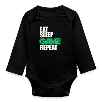 Gaming - Body Bébé bio manches longues - noir - Devant
