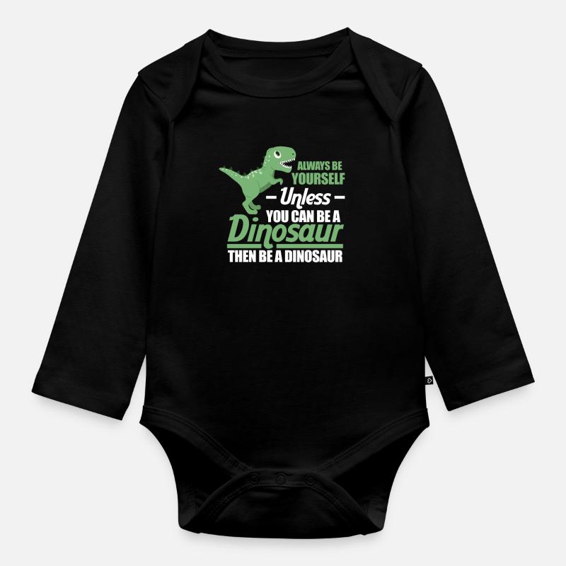 dinosaure - Body Bébé bio manches longues - noir
