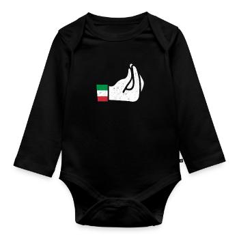 italien - Body Bébé bio manches longues - noir - Devant