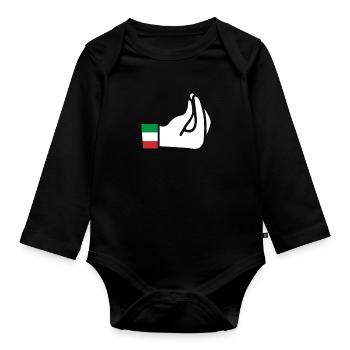Italians Italy Italian Italia gift - Organic Longsleeve Baby Bodysuit - black - Front