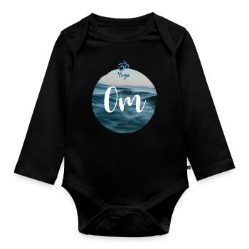 Yoga om - Baby Bio-Langarm-Body - Schwarz - Vorne