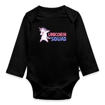 Unicorn Squad Love Unicorns Love - Organic Longsleeve Baby Bodysuit - black - Front