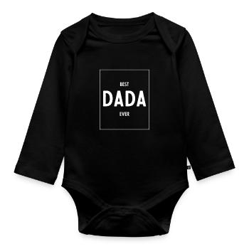 Man Best Dada Ever Geschenk Lustiger Vatertag - Baby Bio-Langarm-Body - Schwarz - Vorne