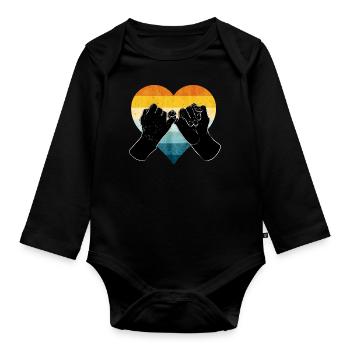 Friendship - Organic Longsleeve Baby Bodysuit - black - Front