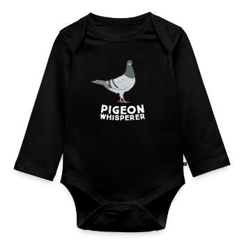 Pigeon Whisperer - Organic Longsleeve Baby Bodysuit - black - Front