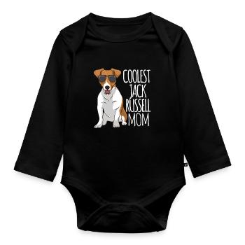 Coolest Jack Russel Mom Jack Russell Terrier - Organic Longsleeve Baby Bodysuit - black - Front