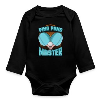 Ping Pong Master Table Tennis Pingpong - Organic Longsleeve Baby Bodysuit - black - Front