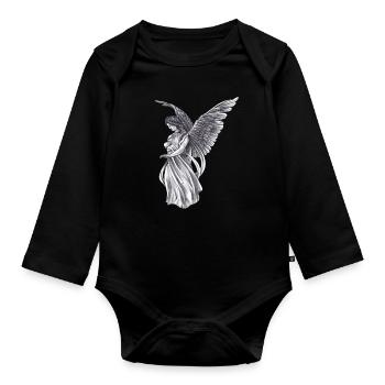 Engel Mystisch Altar Himmel Flügel Symbol Style - Baby Bio-Langarm-Body - Schwarz - Vorne