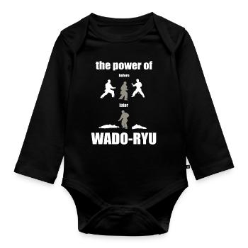 Wado-Ryu, Chemin de l’Ami - Karaté T Shirt - Body Bébé bio manches longues - noir - Devant
