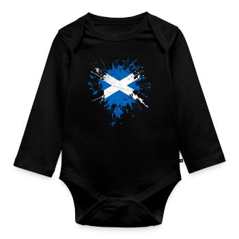 Drapeau de l’Écosse - Body Bébé bio manches longues - noir - Devant