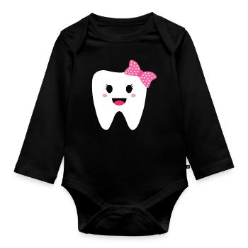 Tooth Fairy Halloween Costumes - Organic Longsleeve Baby Bodysuit - black - Front