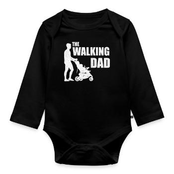 The Walking Dad - Baby Bio-Langarm-Body - Schwarz - Vorne