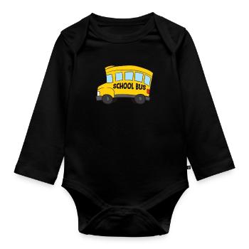 Enfants drôles Bus scolaire Cadeau pour le bus scolaire - Body Bébé bio manches longues - noir - Devant