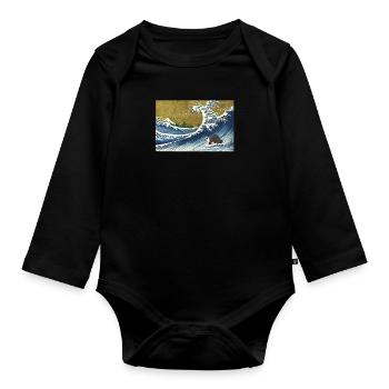 Ferret - Organic Longsleeve Baby Bodysuit - black - Front