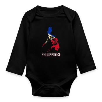 Philippinen - Baby Bio-Langarm-Body - Schwarz - Vorne