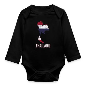 Thailand Fan - Baby Bio-Langarm-Body - Schwarz - Vorne