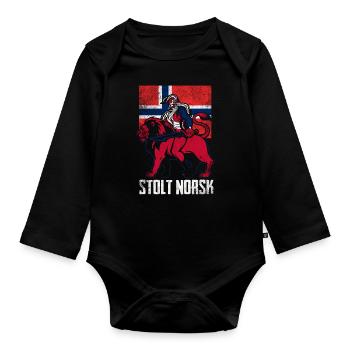 Fier norvégien - Body Bébé bio manches longues - noir - Devant