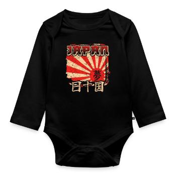 Japan - Organic Longsleeve Baby Bodysuit - black - Front