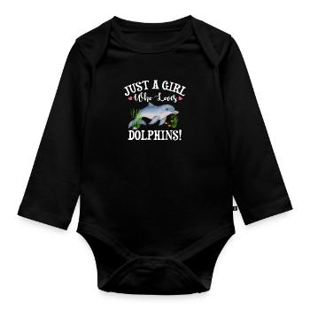 Delfin - Baby Bio-Langarm-Body - Schwarz - Vorne