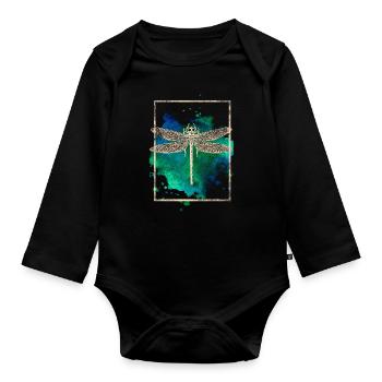 dragon-fly - Organic Longsleeve Baby Bodysuit - black - Front