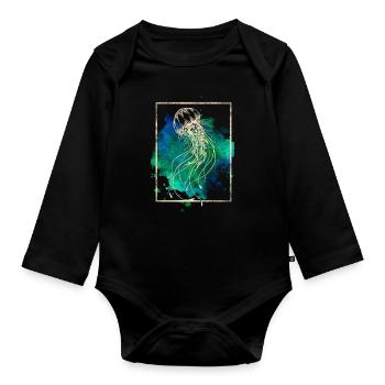 Jellyfish - Organic Longsleeve Baby Bodysuit - black - Front