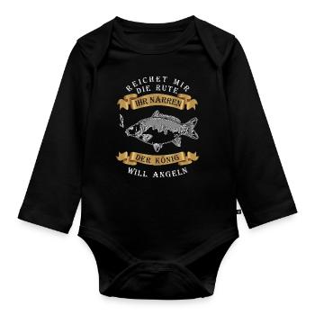 Angel Karpfen - Baby Bio-Langarm-Body - Schwarz - Vorne