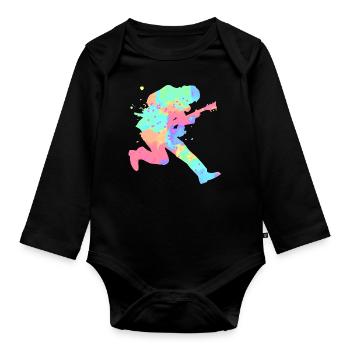 Gitarrist - Baby Bio-Langarm-Body - Schwarz - Vorne