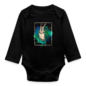 Les scarabées - Body Bébé bio manches longues - noir - Devant