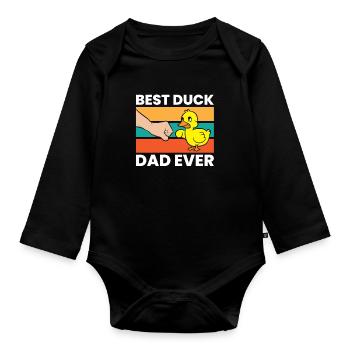Meilleur père de canard de tous les temps - Body Bébé bio manches longues - noir - Devant