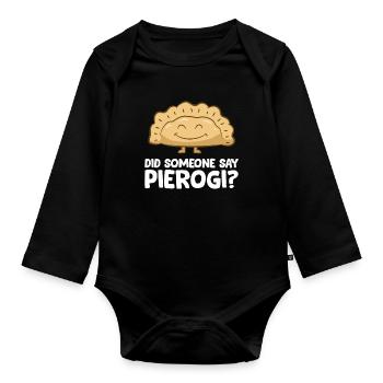 Drôle d’amoureux de pierogi Quelqu’un a-t-il des pierogi - Body Bébé bio manches longues - noir - Devant