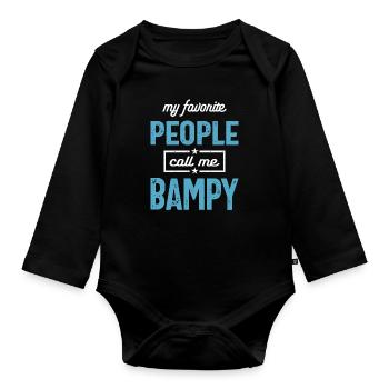 Mens Mes gens préférés m’appellent Bampy Fête des pères - Body Bébé bio manches longues - noir - Devant