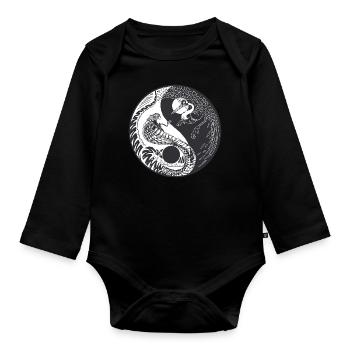 Yin Yang Japan Buddha Zen Meditation Gift - Organic Longsleeve Baby Bodysuit - black - Front